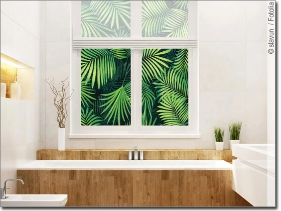 Fensterfolie mit palmblatt