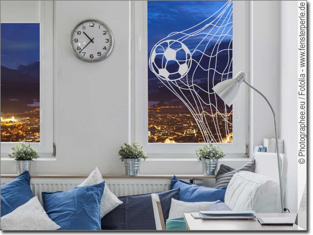 Fensteraufkleber Fußball Fensterperle de