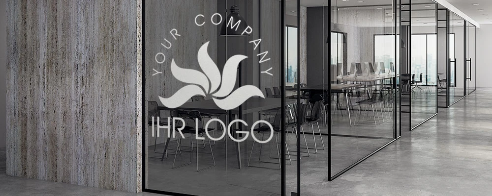 Glasdekorfolien mit eigenem Logo
