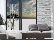 Preview: Lichtdurchlässige und blickdichte Fensterfolie mit Bambus Motiv