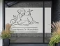 Preview: Fensterfolie Tierarztpraxis mit Wunschtext - Sichtschutzfolie mit Tieren