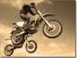 Preview: Fotofolie Glasdruck Motocross sepia