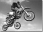 Preview: Fotofolie Glasdruck Motocross schwarz-weiß