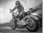 Preview: Fotofolie Glasprint Motorrad schwarz-weiß