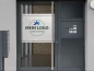 Preview: Glasdekorfolie Eigenes Logo als Digitaldruck zwei Streifen auf Eingangstür