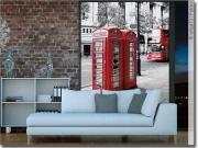 Preview: Hinterglasaufkleber Telefonzelle London