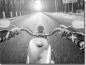 Preview: Fotofolie Motorrad im Sonnenuntergang schwarz-weiß