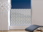 Preview: Milchglasfolie Geometrische Würfel auf Fenster