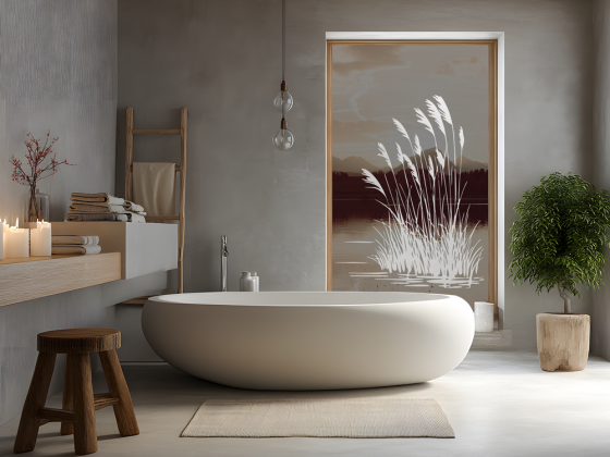 Glastattoo Schilfgras am Uferrand