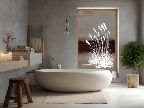 Preview: Glastattoo Schilfgras am Uferrand - Ansicht Farbauswahl