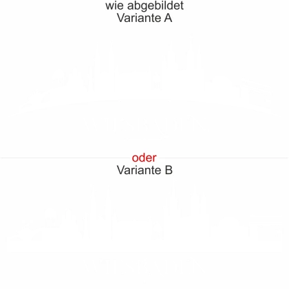 Glastattoo Wiesbaden Skyline - Ansicht Ausrichtung mit Farbauswahl und Variante