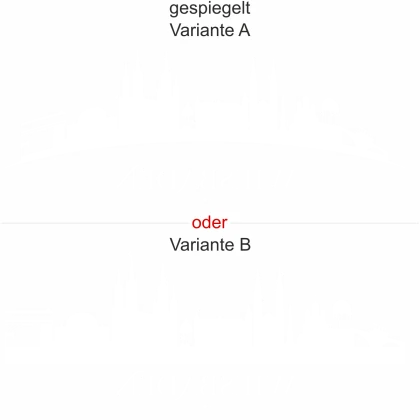 Glastattoo Wiesbaden Skyline - Ansicht Ausrichtung mit Farbauswahl und Variante