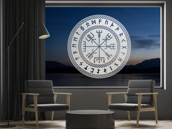 Fensterdekor Nordischer Kompass