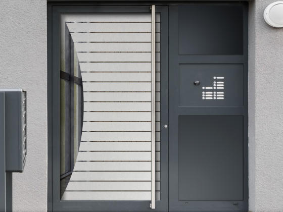 Preview: Glastür Sichtschutzfolie Streifen Linienharmonie