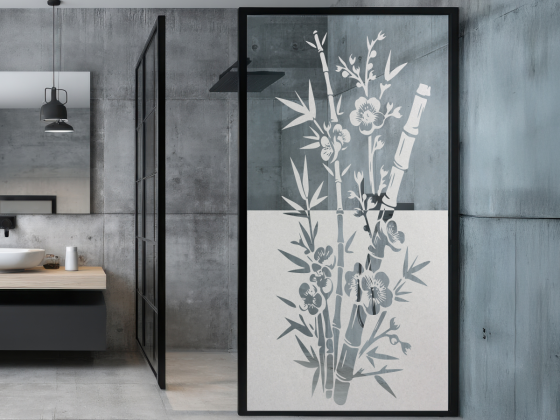 Klebefolie für Fenster Bambuszweige blickdicht