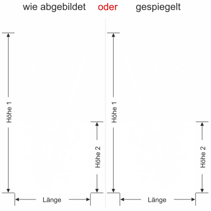 Preview: Klebefolie für Fenster Bambuszweige blickdicht - Ansicht Ausrichtung und Farbauswahl