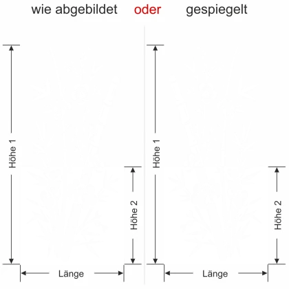 Klebefolie für Fenster Bambuszweige blickdicht - Ansicht Ausrichtung und Farbauswahl