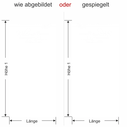 Sichtschutzfolie Gewerbe Willkommen - Ansicht Ausrichtung mit Farbauswahl
