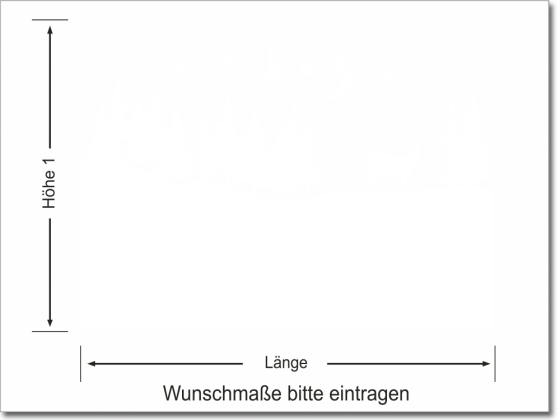 Preview: Fensterfolie Landschaft mit Bergen und Wald