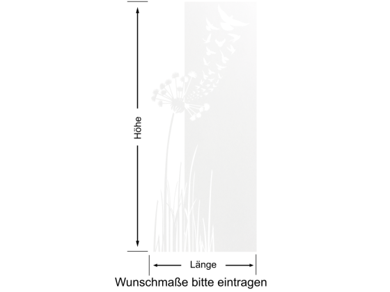 Preview: Türfolie Pusteblume mit Vogelschwarm