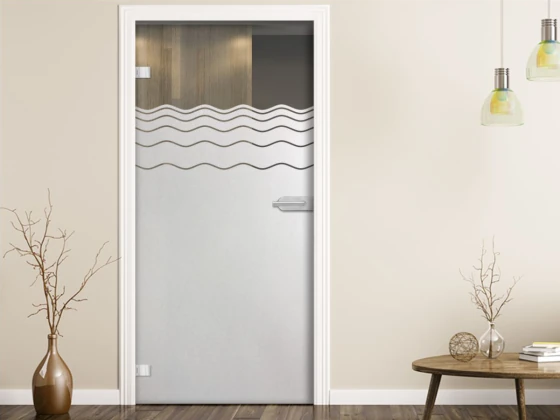 Blickschutz für Glastür mit Wellen