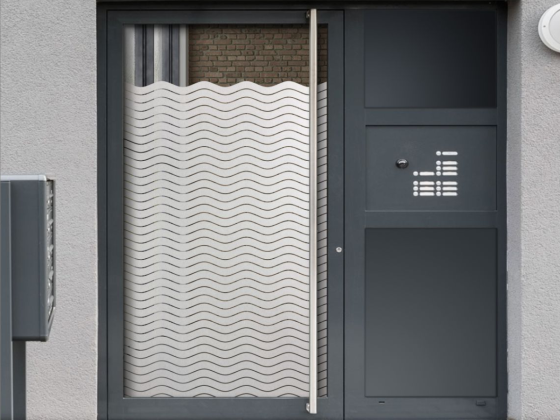 Preview: Blickschutzfolie Glastür Wellen 5/0,5 cm