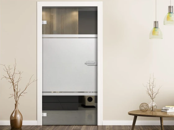 Blickschutzfolie Glastür mit zwei Streifen