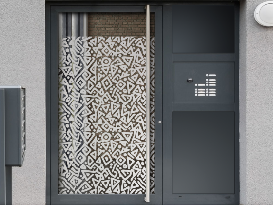 Preview: Glastür Sichtschutzfolie Gewerbe Formenspiel