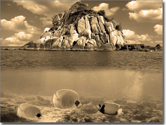 Preview: Fotofolie für Glas Insel