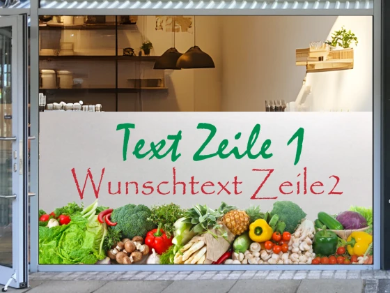 Fotofolie mit Gemüse und Wunschtext