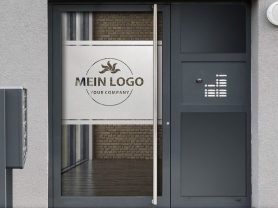 Preview: Eigenes Logo als Sichtschutzfolie mit zwei Streifen