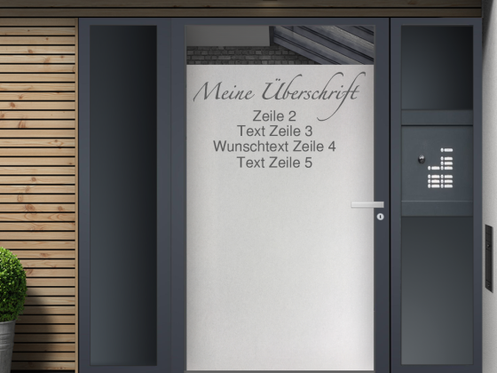Preview: Sichtschutzfolie mit freier Texteingabe
