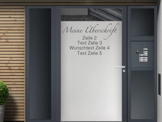 Sichtschutzfolie mit freier Texteingabe