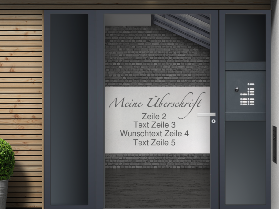 Preview: Sichtschutzfolie mit freier Texteingabe - Ansicht Schrift zu Wunschtextgestaltung