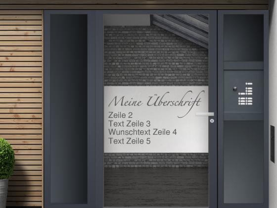 Preview: Sichtschutzfolie mit freier Texteingabe