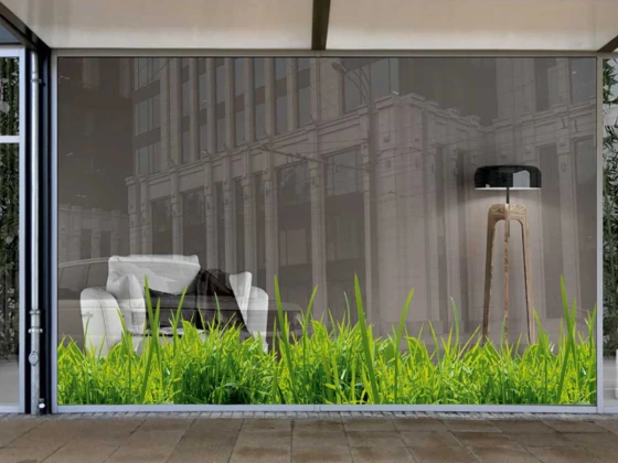 Fensterfolie Grasmotiv für Schaufenster