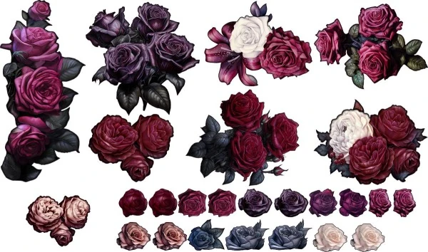 Glasfolie Rosen Set