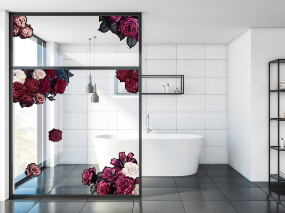Glasfolie Rosen Set