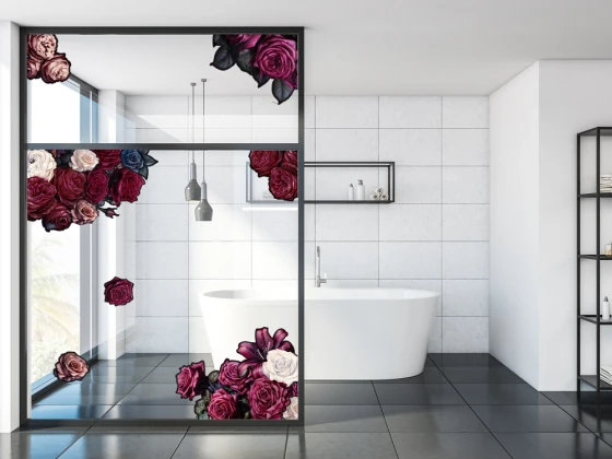 Glasfolie Rosen Set