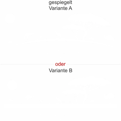 Fensteraufkleber Afrika - Ansicht Ausrichtung - Variante und Farbauswahl