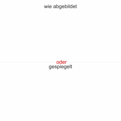 Preview: Fensteraufkleber Kaffee - Ansicht Ausrichtung mit Farbauswahl