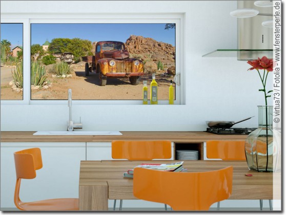 Preview: Glasbild Autowrack in Mexiko