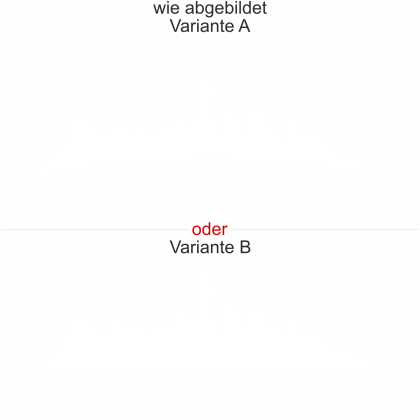 Preview: Glasdekor New York Skyline - Ansicht Ausrichtung mit Farbauswahl und Variante