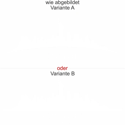 Glasdekor New York Skyline - Ansicht Ausrichtung mit Farbauswahl und Variante