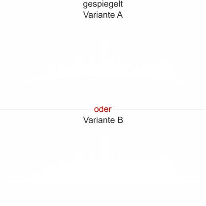 Glasdekor New York Skyline - Ansicht Ausrichtung mit Farbauswahl und Variante
