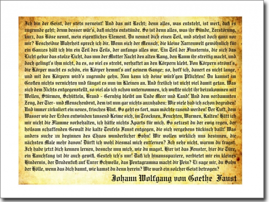 Glasdruck Goethes Faust