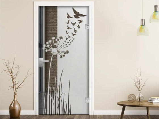 Glastürfolie Pusteblume