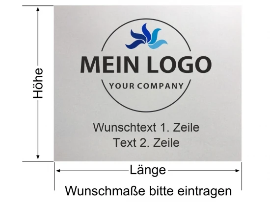 Logo als Digitaldruck mit Wunschtext