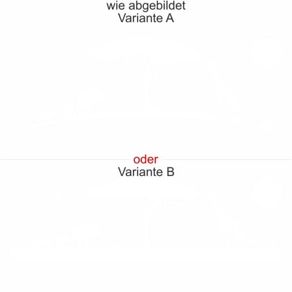 Glastattoo Aufkleber Kenia - Ansicht Ausrichtung und Farbauswahl