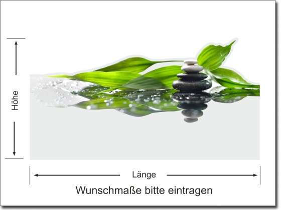 Preview: Milchglasfolie Bambus und Steine
